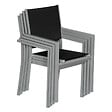 HAPPY GARDEN - Lot de 8 chaises en aluminium gris - textilène noir - vignette