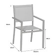 HAPPY GARDEN - Lot de 6 chaises en aluminium taupe - textilène taupe - vignette
