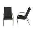 HAPPY GARDEN - Lot de 4 chaises MARBELLA en textilène noir - aluminium gris - vignette