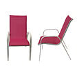 HAPPY GARDEN - Lot de 6 chaises MARBELLA en textilène rose - aluminium blanc - vignette