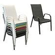 HAPPY GARDEN - Lot de 8 chaises MARBELLA en textilène gris - aluminium gris anthracite - vignette