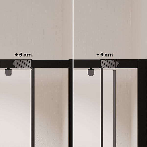 AURLANE - Porte de douche Pivotante Noir 70-80x185cm - Extensible de 69 à 80 cm - BLACK SLIDE 70 80 - large