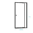 AURLANE - Porte de douche Pivotante Noir 80-90x185cm - Extensible de 78 à 90 cm - BLACK SLIDE 80 90 - vignette