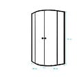 AURLANE - Ensemble portes de douche coulissantes quart de cercle Noir 90x90x185cm - BLACK SLIDE 90 - vignette