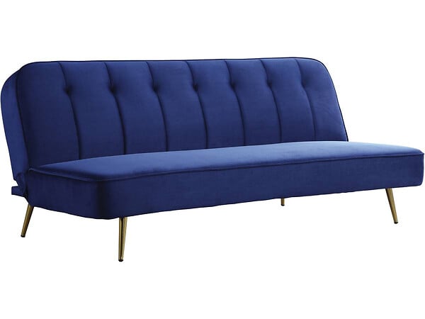 HABITAT ET JARDIN - Canapé Clic Clac en velours "James" - 180 x  83 x 75 cm - 3 places - Bleu foncé - large