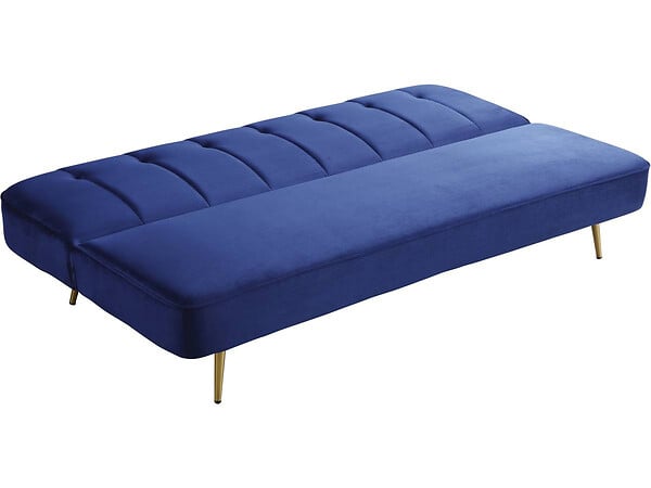 HABITAT ET JARDIN - Canapé Clic Clac en velours "James" - 180 x  83 x 75 cm - 3 places - Bleu foncé - large