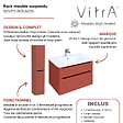 VITRA - Meuble vasque suspendu VitrA Sento Round 80cm Terracotta mat + Colonne version droite - vignette