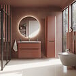 VITRA - Meuble vasque suspendu VitrA Sento Round 120cm Terracotta mat + Colonne version droite - vignette