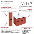VITRA - Meuble vasque suspendu VitrA Sento Round 120cm Terracotta mat + Colonne version droite - vignette