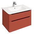 VITRA - Meuble vasque suspendu VitrA Sento Round 120cm Terracotta mat + Colonne version droite - vignette