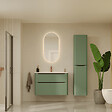 VITRA - Meuble vasque suspendu VitrA Sento Round 120cm Vert mat + Colonne version droite - vignette