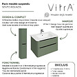 VITRA - Meuble vasque suspendu VitrA Sento Round 120cm Vert mat + Colonne version droite - vignette