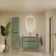 VITRA - Meuble vasque suspendu VitrA Sento Round 80cm Vert mat + Colonne version gauche - vignette