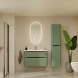 VITRA - Meuble vasque suspendu VitrA Sento Round 80cm Vert mat + Colonne version droite - vignette