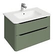VITRA - Meuble vasque suspendu VitrA Sento Round 80cm Vert mat + Colonne version droite - vignette