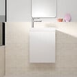 AURLANE - Meuble Lave Mains Blanc 40x50x22 cm avec Vasque en SMC - ELEMENTARY - vignette