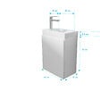 AURLANE - Meuble Lave Mains Blanc 40x50x22 cm avec Vasque en SMC - ELEMENTARY - vignette