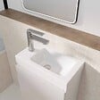 AURLANE - Meuble Lave Mains Blanc 40x50x22 cm avec Vasque en SMC - ELEMENTARY - vignette