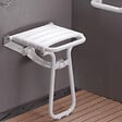 PELLET - Pack avec siège de douche PMR escamotable blanc brillant + 2 barres d'appui 42,5 cm - vignette