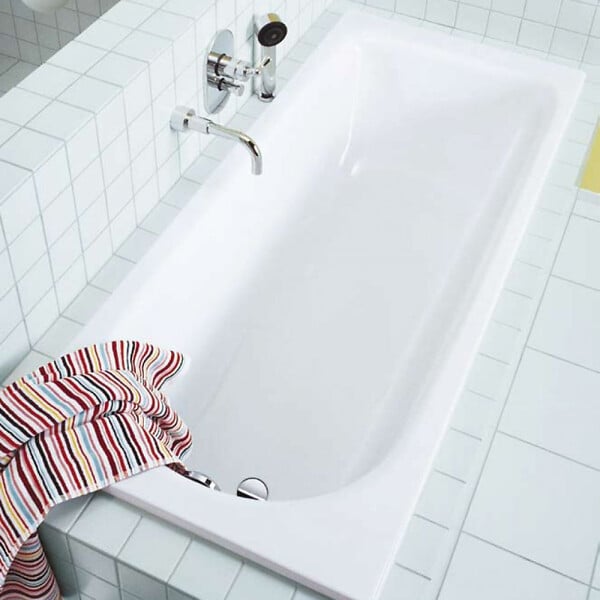 KALDEWEI - Eurowa 170 x 70 cm Baignoire droite 178 L en acier émaillé, sans pieds, blanc alpin (119800010001) - large
