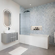VILLEROY ET BOCH - Baignoire droite Architectura acrylique 160 x 70 cm  + Pare bain gauche AURYS Raywall Noir mat - vignette
