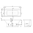 VILLEROY ET BOCH - Baignoire droite Architectura 180 x 80 cm Blanc + Pare bain gauche AURYS Raywall Noir mat - vignette