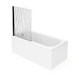 VILLEROY ET BOCH - Baignoire droite  Oberon quaryl 160 x 75 cm  + Pare bain gauche AURYS Raywall Noir mat - vignette