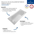 VILLEROY ET BOCH - Baignoire droite  Oberon quaryl 160 x 75 cm  + Pare bain gauche AURYS Raywall Noir mat - vignette