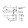 VILLEROY ET BOCH - Baignoire droite  Oberon quaryl 160 x 75 cm  + Pare bain gauche AURYS Raywall Noir mat - vignette