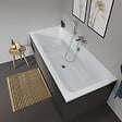 DURAVIT - Baignoire droite D-Code bonde au cente 170 x 70 cm + Pare bain AURYS Raywall noir mat version gauche - vignette