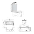 VILLEROY ET BOCH - Baignoire droite O.novo 170 x 75 cm Blanc + Pare Bain gauche AURYS Raywall noir mat - vignette