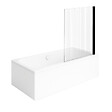 VILLEROY ET BOCH - Baignoire droite Architectura 170 x 70 cm Blanc + Pare bain droite AURYS Raywall Noir mat - vignette