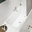 VILLEROY ET BOCH - Baignoire droite Architectura avec pieds 170 x 70 cm Blanc + Pare bain droite AURYS Raywall Noir mat - vignette