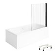 VILLEROY ET BOCH - Baignoire droite Architectura avec pieds 150 x 70 cm Blanc + Pare bain droite AURYS Raywall Noir mat - vignette