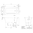 VILLEROY ET BOCH - Baignoire droite Architectura acrylique 140 x 70 cm  + Pare bain gauche AURYS Raywall Noir mat - vignette