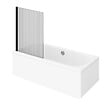 VILLEROY ET BOCH - Baignoire droite  Oberon quaryl 190 x 90 cm  + Pare bain gauche AURYS Raywall Noir mat - vignette