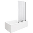DURAVIT - Baignoire droite D-Code bonde au cente 170 x 75 cm + Pare bain AURYS Raywall noir mat version droite - vignette