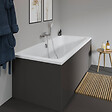 DURAVIT - Baignoire droite D-Code bonde au cente 170 x 75 cm + Pare bain AURYS Raywall noir mat version droite - vignette