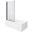 DURAVIT - Baignoire droite D-Code bonde au cente 180 x 80 cm + Pare bain AURYS Raywall noir mat version gauche - vignette