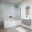 DURAVIT - Baignoire droite 170 X 75 D-Neo + Pare bain AURYS Raywall noir mat version droite - vignette