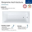 VILLEROY ET BOCH - Baignoire droite Architectura avec pieds acrylique 160 x 70 cm  + Pare bain droite AURYS Raywall Noir mat - vignette