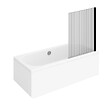 VILLEROY ET BOCH - Baignoire droite  Oberon quaryl 190 x 90 cm  + Pare bain droite AURYS Raywall Noir mat - vignette