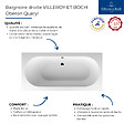 VILLEROY ET BOCH - Baignoire droite  Oberon quaryl 190 x 90 cm  + Pare bain droite AURYS Raywall Noir mat - vignette