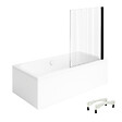VILLEROY ET BOCH - Baignoire droite Architectura avec pieds 170 x 75 cm Blanc + Pare bain droite AURYS Raywall Noir mat - vignette