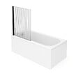 VILLEROY ET BOCH - Baignoire droite  Oberon quaryl 180 x 80 cm  + Pare bain gauche AURYS Raywall Noir mat - vignette