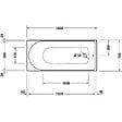 DURAVIT - Baignoire droite 160 X 70 D-Neo + Pare bain AURYS Raywall noir mat version gauche - vignette
