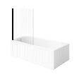 VILLEROY ET BOCH - Baignoire droite O.Novo 160 x 70 cm Blanc + Pare Bain gauche AURYS Raywall noir mat - vignette