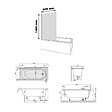 VILLEROY ET BOCH - Baignoire droite O.Novo 160 x 70 cm Blanc + Pare Bain gauche AURYS Raywall noir mat - vignette