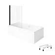 VILLEROY ET BOCH - Baignoire droite Architectura avec pieds 180 x 80 cm Blanc + Pare bain gauche AURYS Raywall Noir mat - vignette
