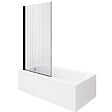 DURAVIT - Baignoire droite D-Code bonde au cente 170 x 75 cm + Pare bain AURYS Raywall noir mat version gauche - vignette